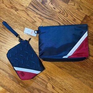 *SALE!* NWT Lug Paddle Pouches 2-Piece Set - Brushed Navy / Red